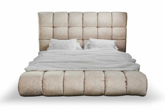 Luxury plush bed in the bedroom large handy designer bed new interior
