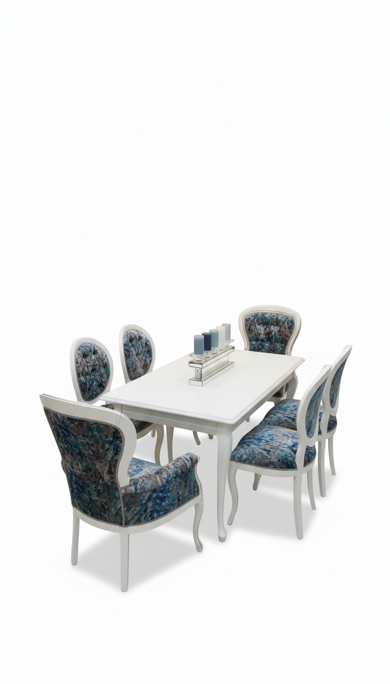Designer 4x set classic chesterfield wooden chairs soft backrests & seats