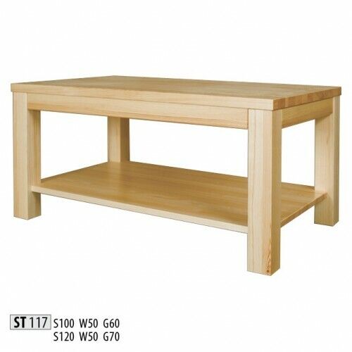 Wooden coffee table made of wood solid living room furniture 120x70cm solid tables