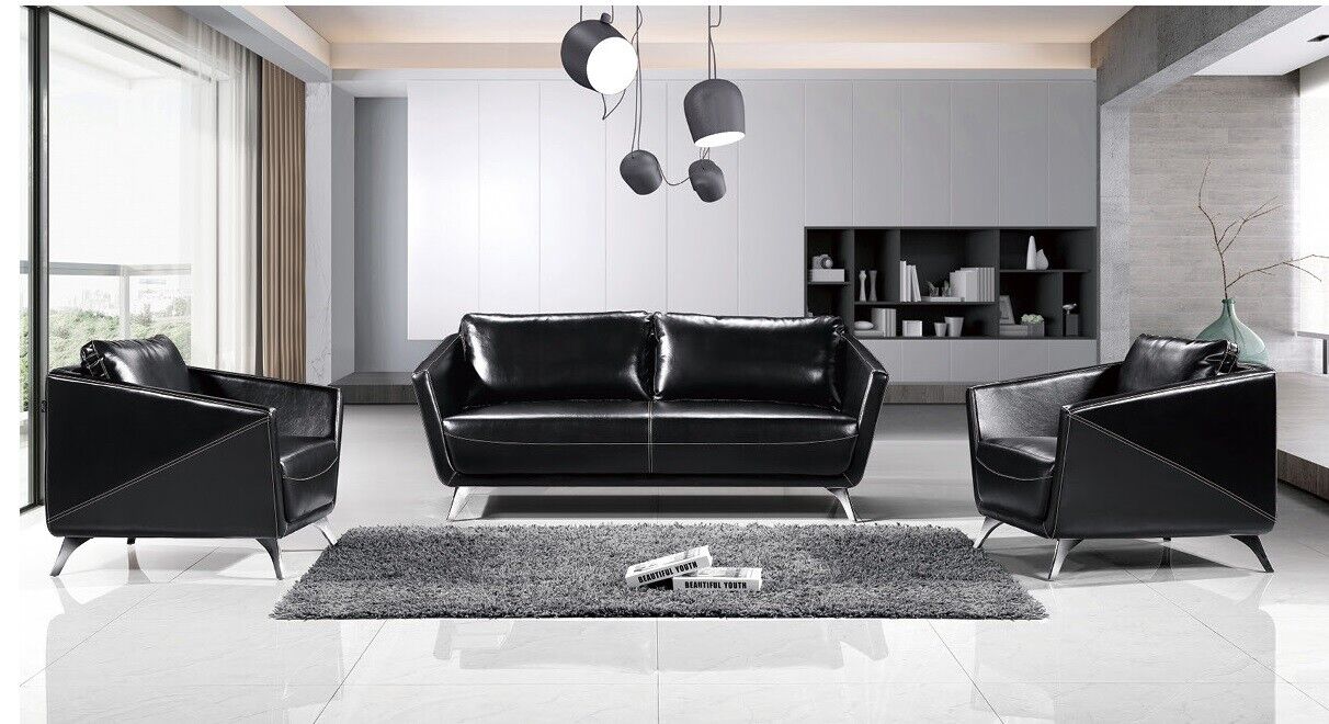 Sofa set 3+1+1 seater leather sofa couch living area set design modern