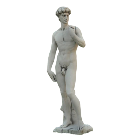 Garden figure of naked male sculpture made of weather-resistant cast stone 120 cm - 1512