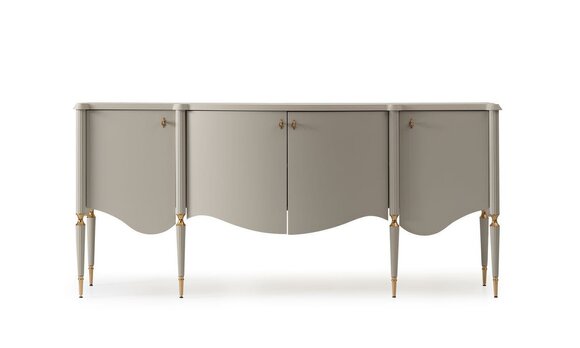 Sideboard Cabinet Wooden Beige Dresser Dining Room Furniture