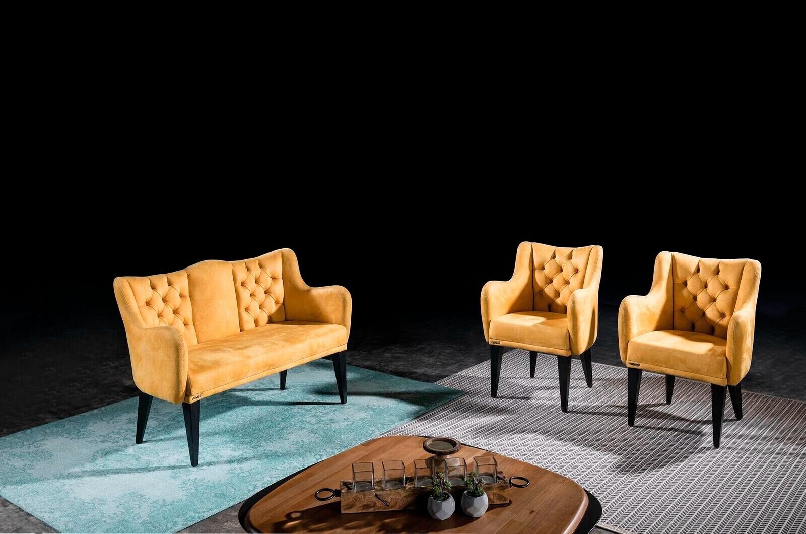 Orange living room two seater luxury sofas upholstered couches style modern