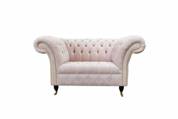 Armchair upholstery sofa textile Chesterfield couches 1 seater one-seater pink