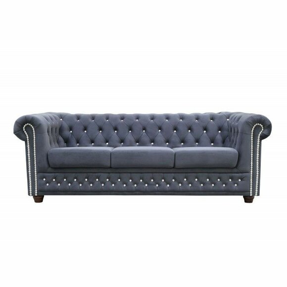 Chesterfield leather sofa sofa couch upholstery set 3+1 bed function sofa bed