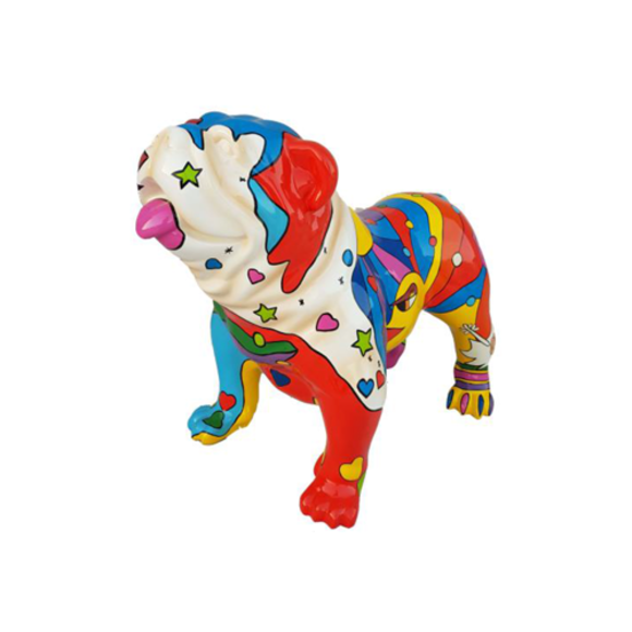 Decorative sculpture designed as a modern multicolored dog 72x90cm