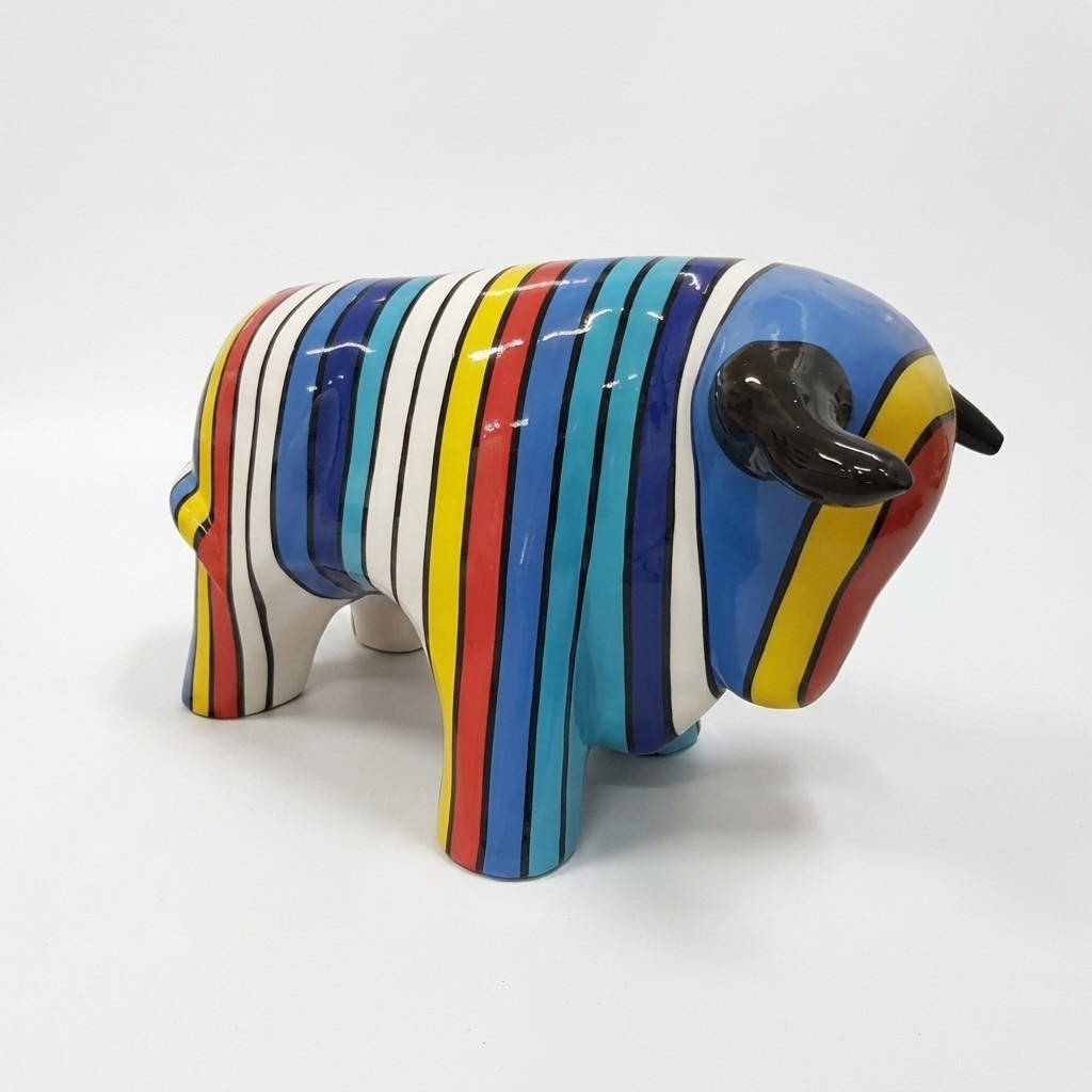 Abstract Buffalo Figure Statue Sculpture Deco Garden Design Statues Decoration 55cm