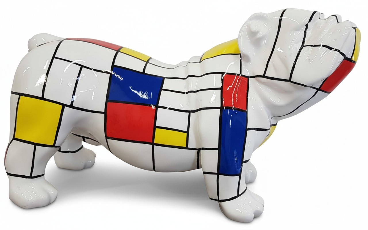 Abstract decorative sculpture designed as a gloss colorful dog 32x55cm (A515E)
