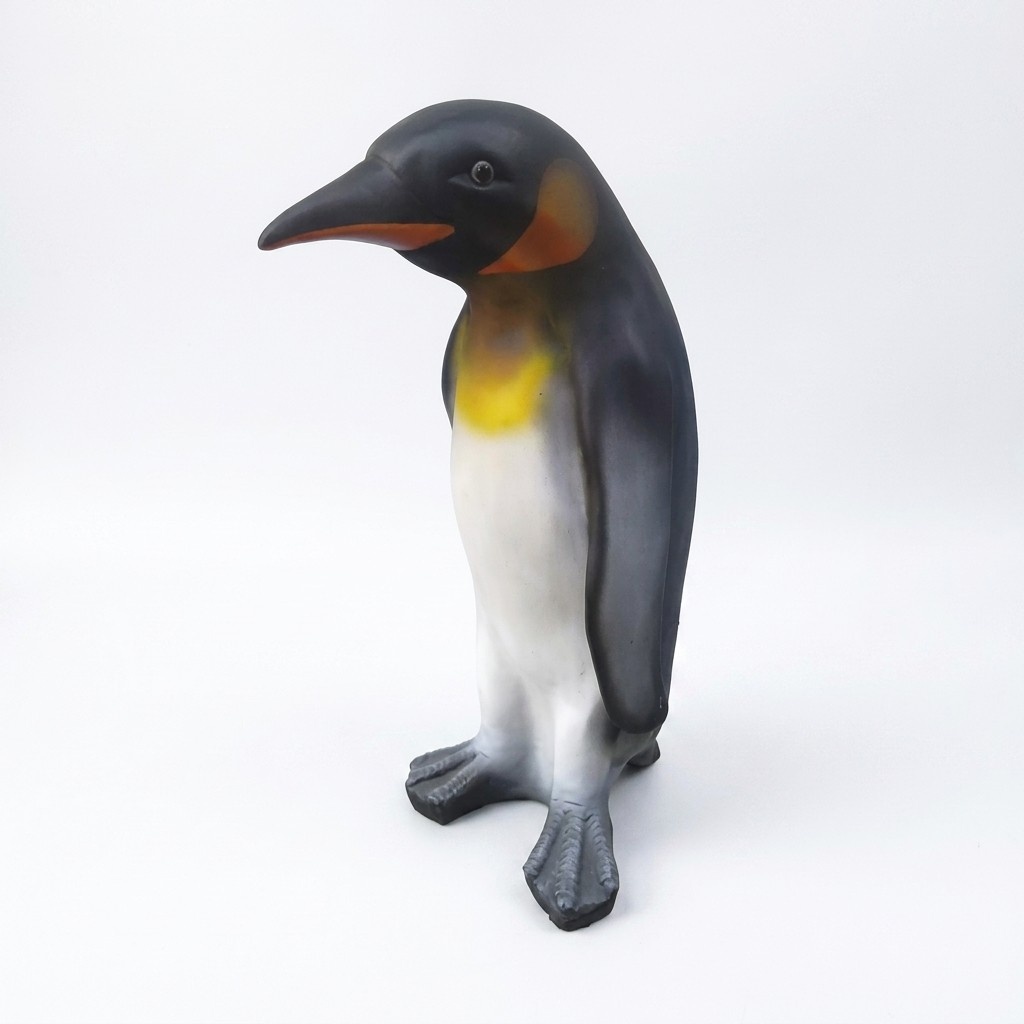 Garden decorative matte sculpture designed as an original colored standing penguin 90cm