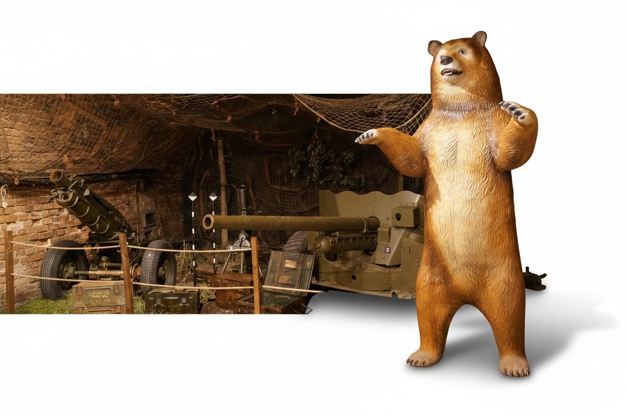 Decorative sculpture of big brown bear figure 240cm height A668A