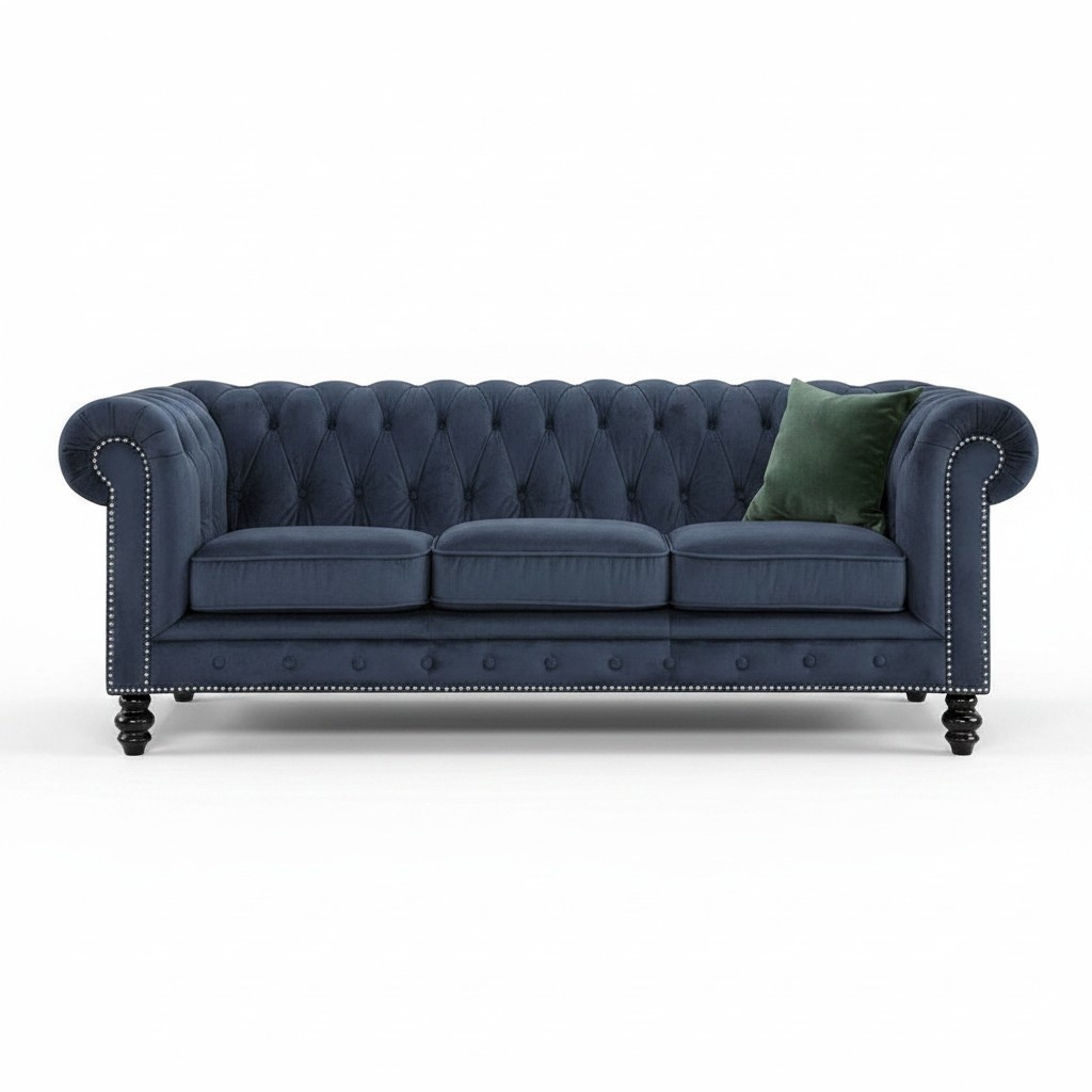 Inexpensive & high quality Chesterfield sofa couch three-seater set New Textile Upholstered