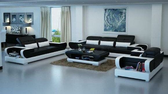Living Area Upholstered Sofa Set Landscape Couch Set