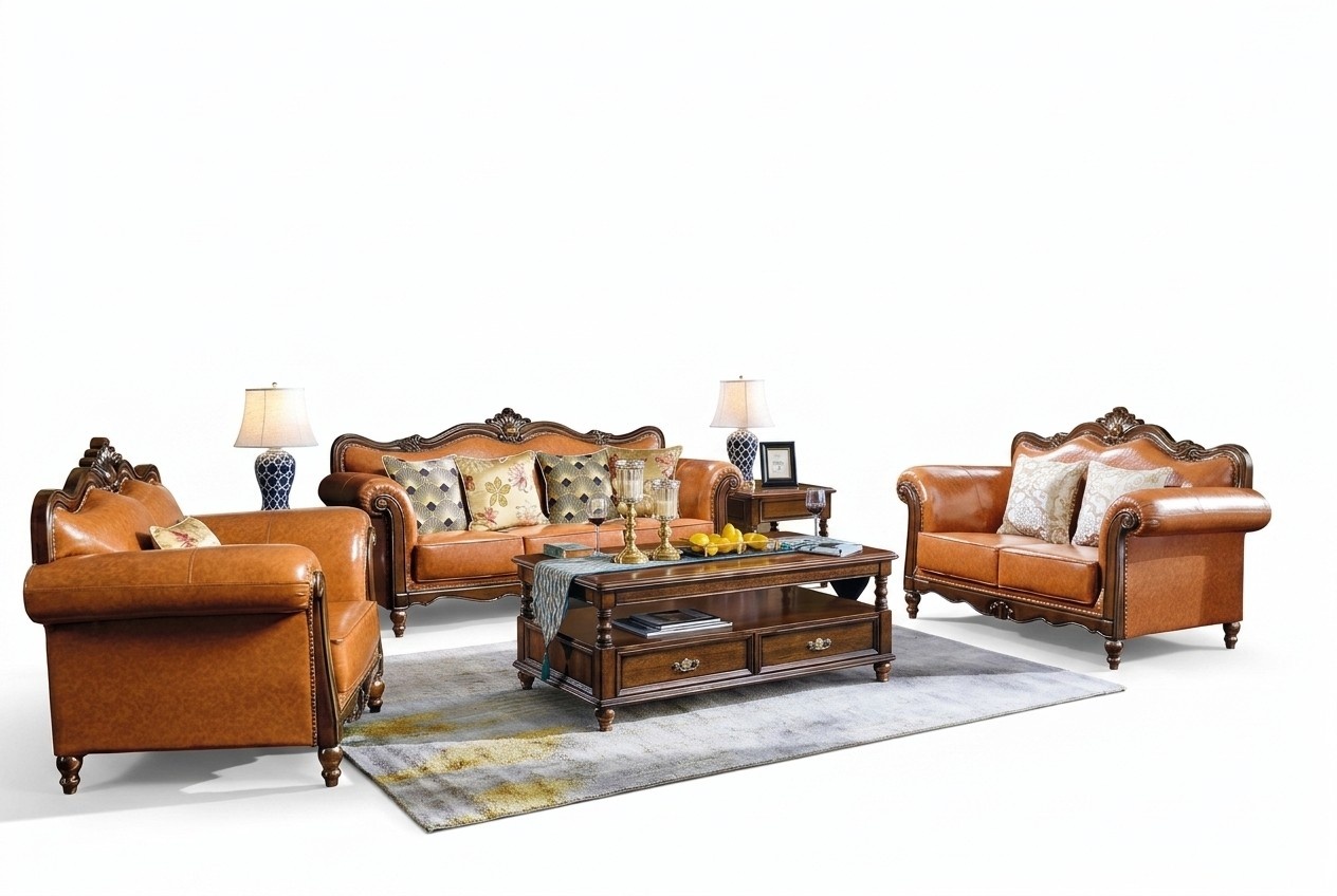 American sofa set leather sofa upholstery 321 wood seater