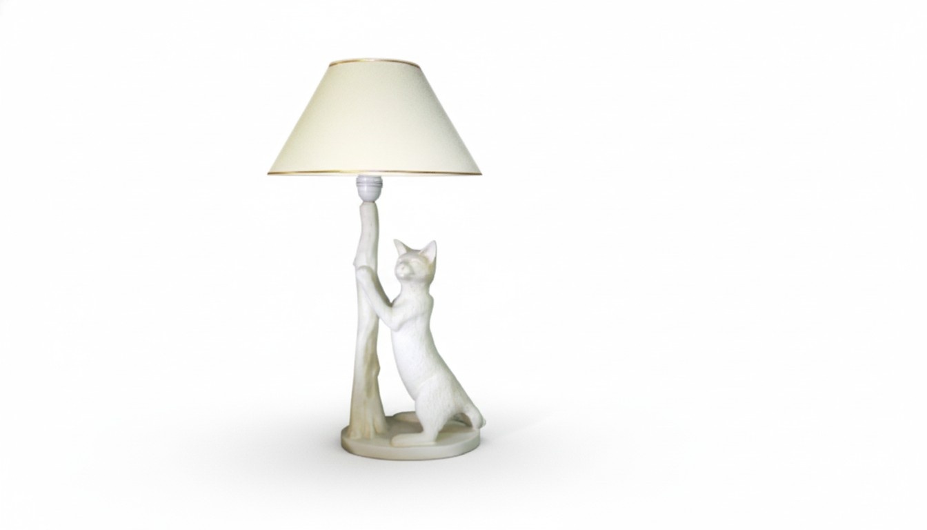 Design cat figure decorative table lamp made of stucco/acrylic material, 68cm high