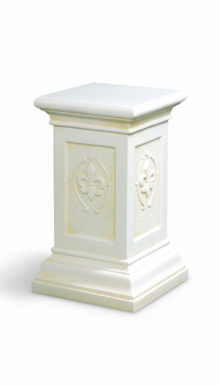 Classic style acrylic/stucco decorative rectangular floor/flower stand 45 cm height, model - 1032