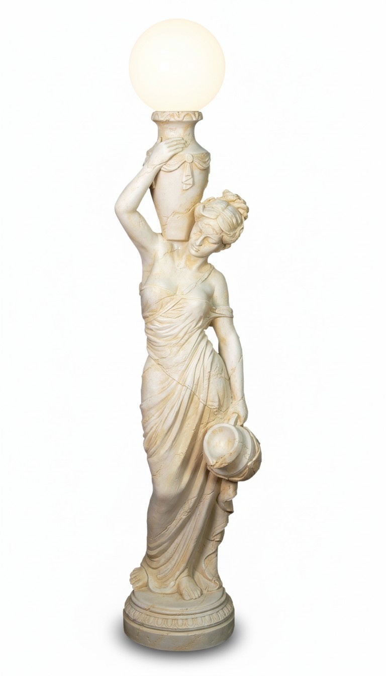 Antique Style Figurine Life-Size with Lighting Floor Lamp Lamps Floor Lamp
