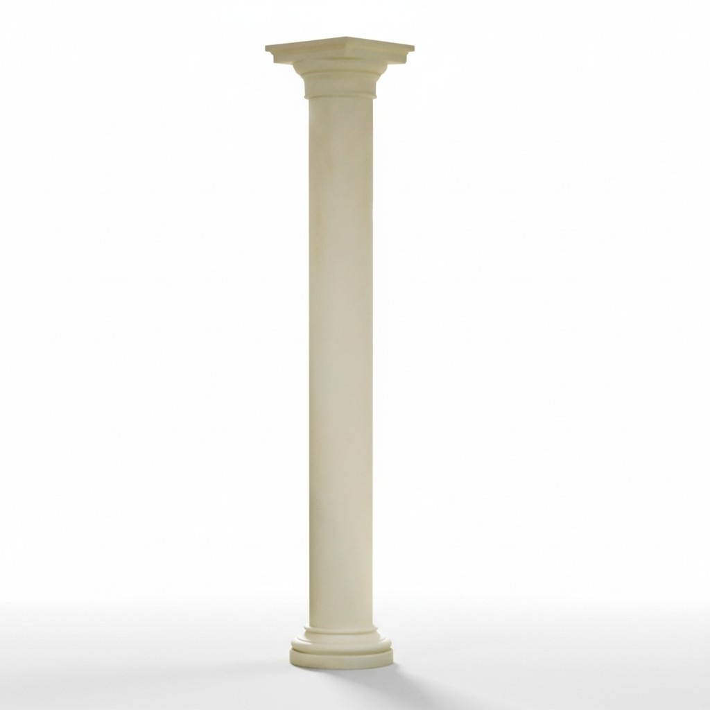 Decorative high column in antique greek dionic order style, 300cm height