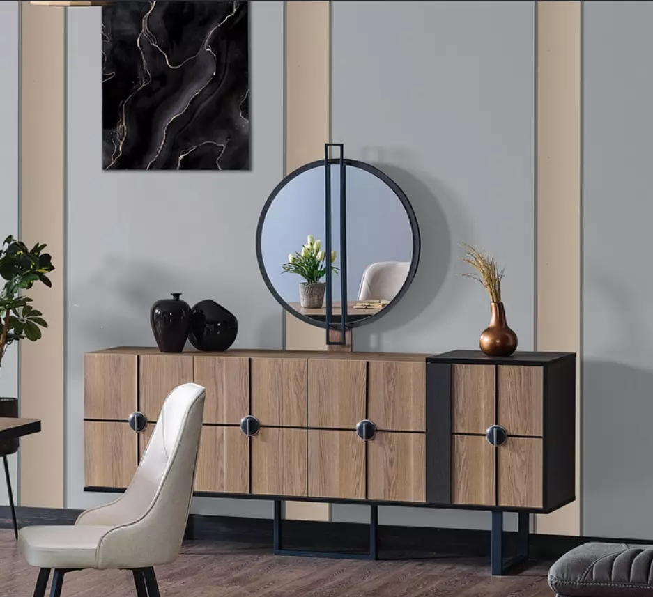 Sideboard with mirror Luxury sideboard chest of drawers 193cm