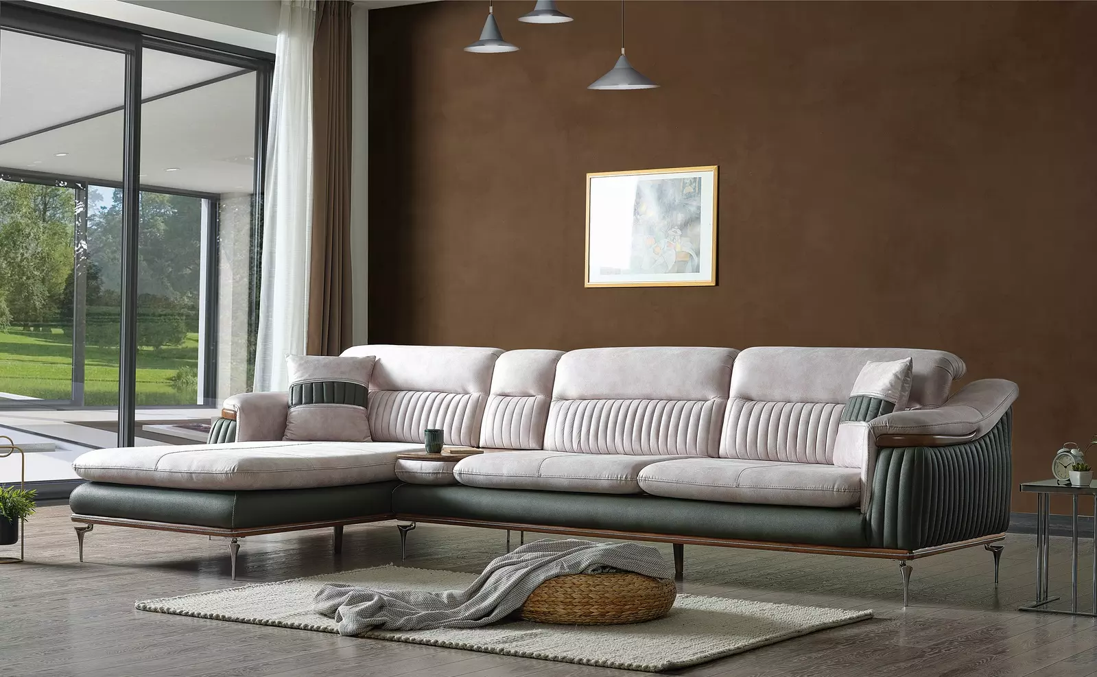Living landscape corner sofa L-shape couch seat sofa furniture sofas