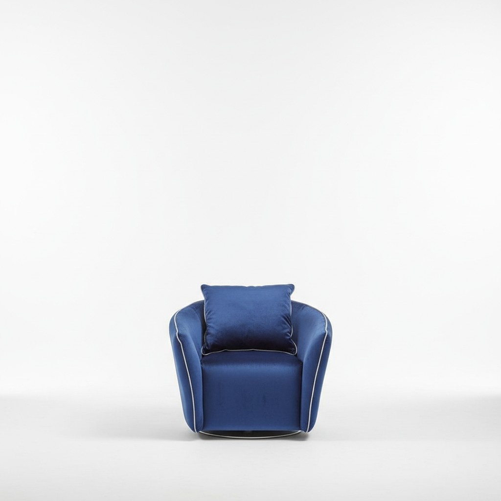 Armchair 1 seater Blue Living room Luxury Design Italian Furniture Elegant New