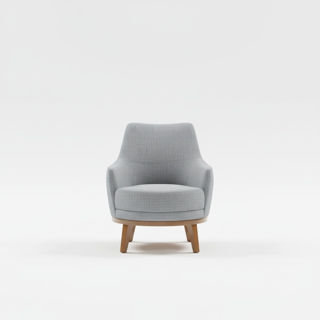 Armchair single seater living room armchair wood textile fabric