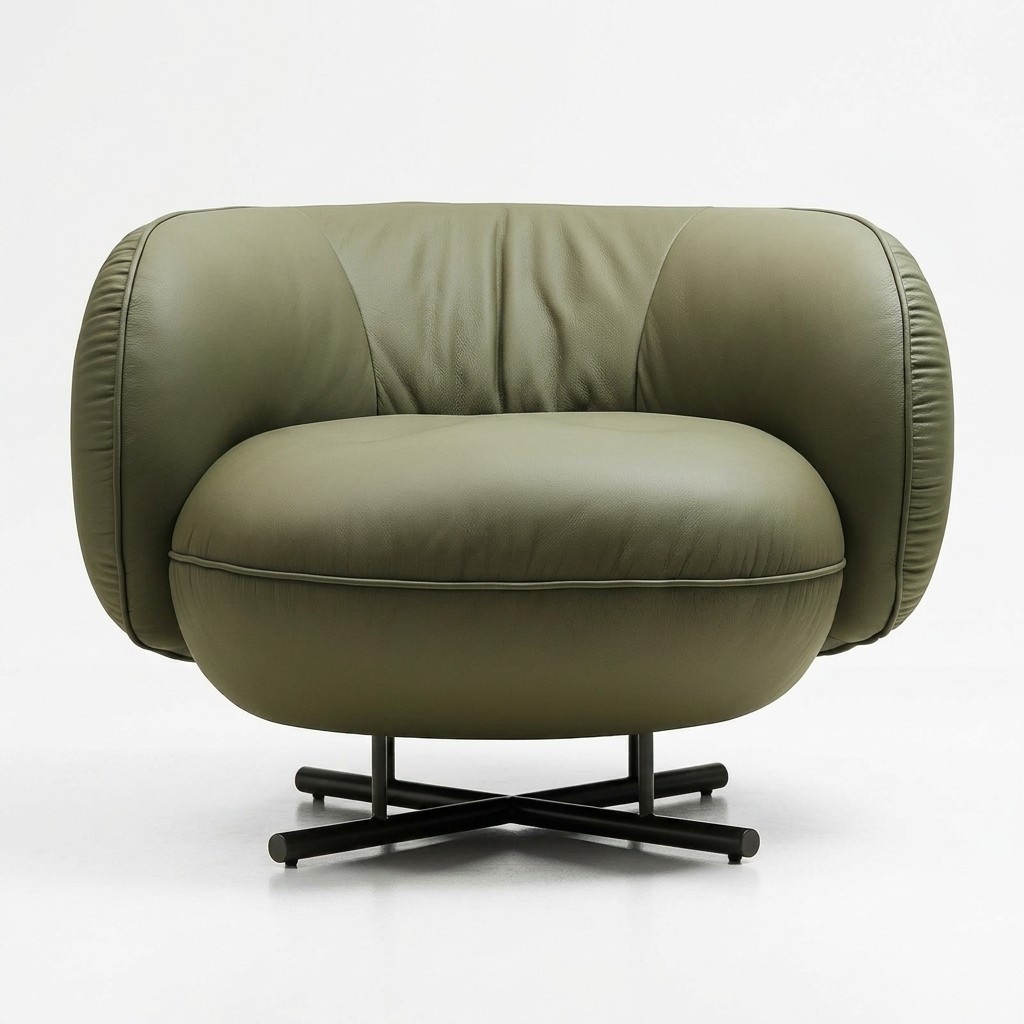 Armchair 1 seater faux leather lounge luxury upholstery single seater design grey