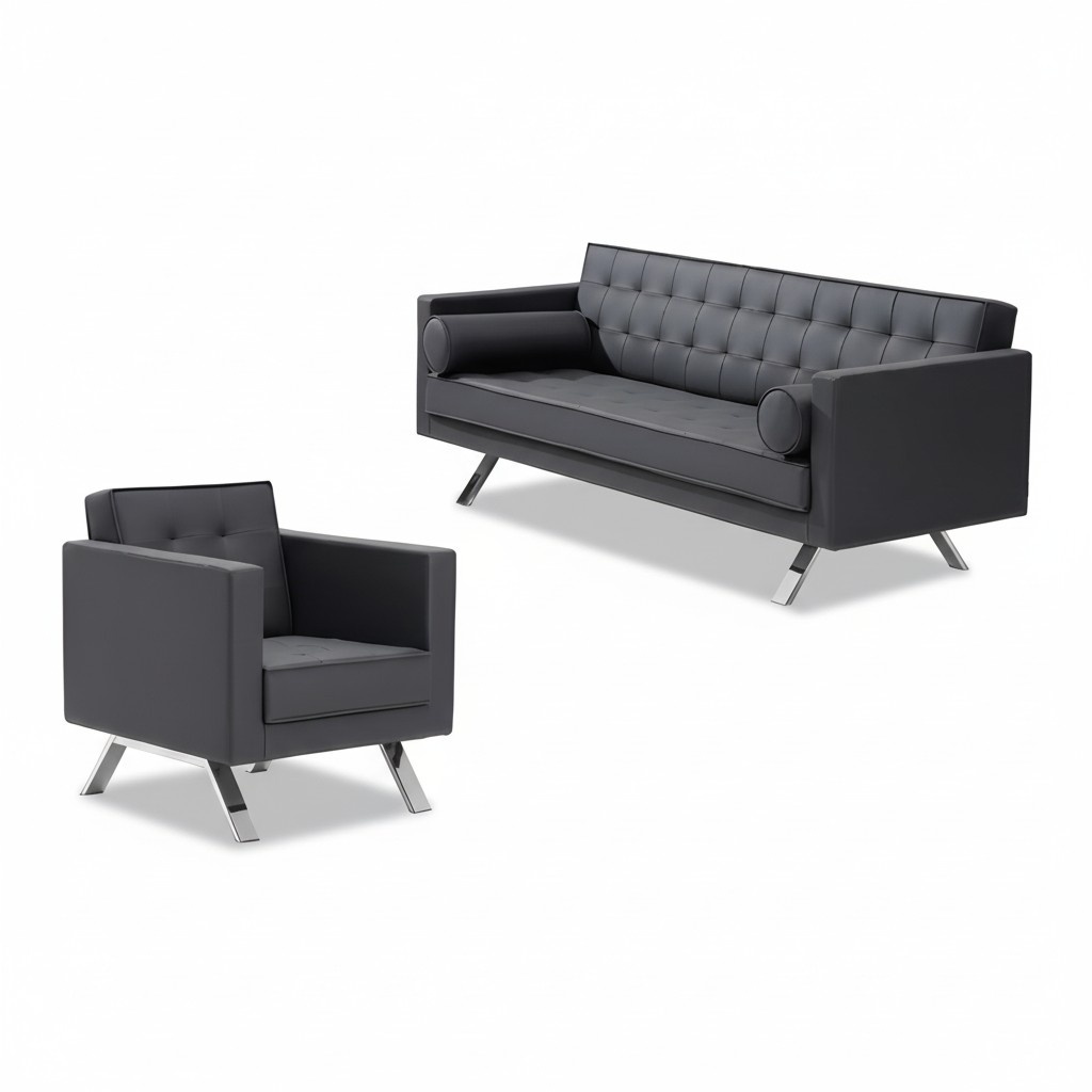 Armchair 1-seater Design Leather Chair Upholstered Sofa 3-seater Office Furniture