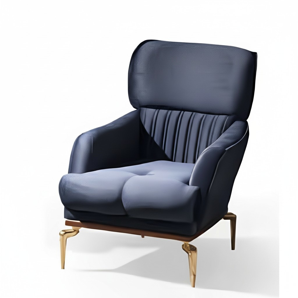 Armchair 1 Seater Living Room Modern Design Elegant Furniture Blue Luxury
