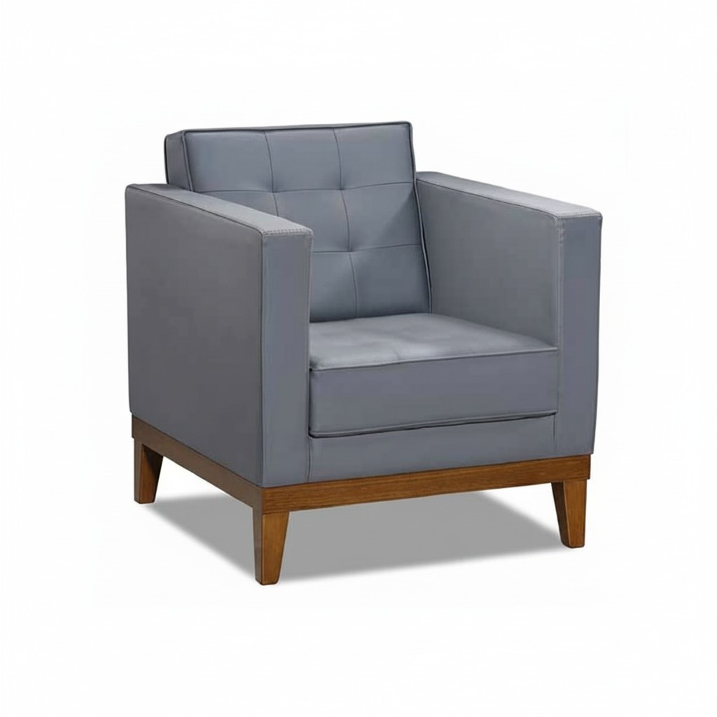 Chair 1 Seater Living Room Modern Design Elegant Furniture Gray Luxury