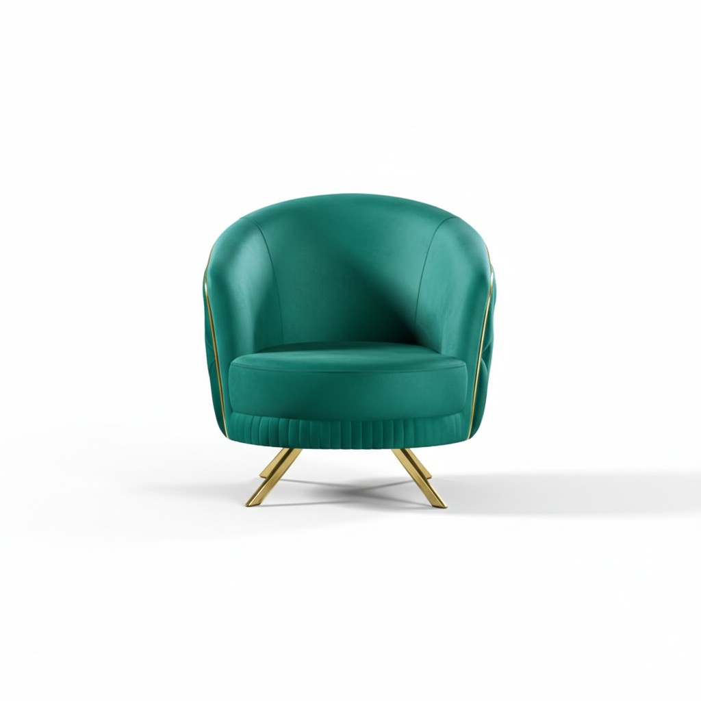 Armchair 1-seater upholstered sofas design luxury fabric couch green lounge club