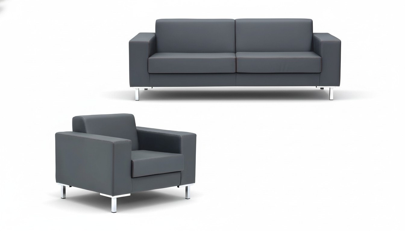 Chair 2-Seater Sofa Upholstered Design Office Furniture Luxury Fabric Sofas Leather