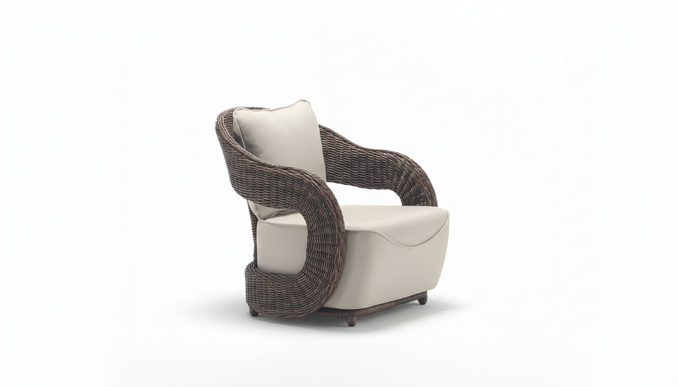 Beige Armchair Terrace Design Elegant Modern Furniture 1-Seater Chair Luxurious