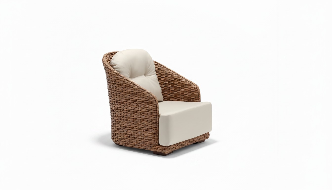 Brown Armchair Terrace Design Elegant Modern Furniture 1 Seater Luxurious Armchair