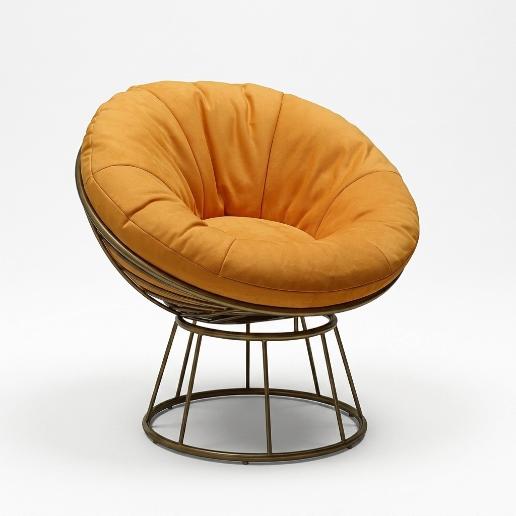 Armchair Club Lounge Designer Upholstery 1 seater Relax Single seater Orange