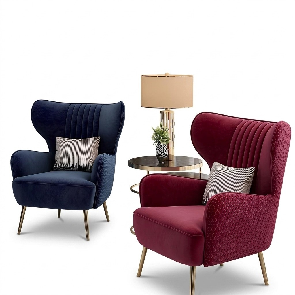 Armchair Club Lounge Designer Back Chair Upholstery Sofa 1 Seater Television Ears New