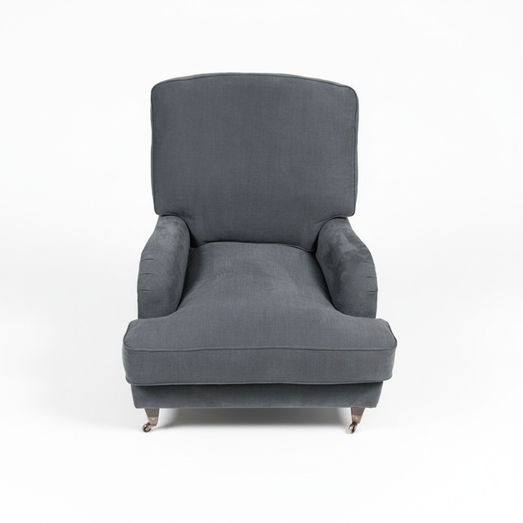 Armchair Club Lounge Designer Chair Upholstery Sofa 1 Seater Relax TV Grey Chair New