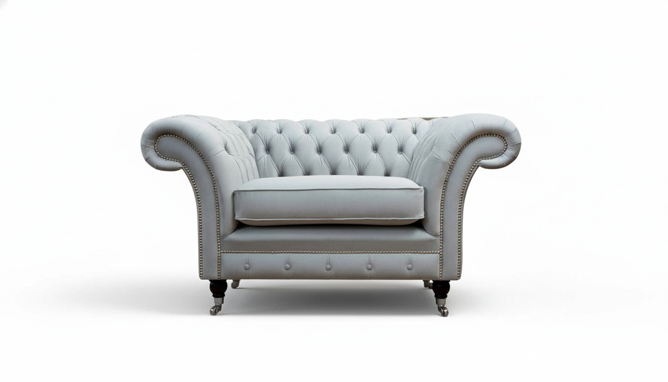 Armchair upholstery sofa textile Chesterfield couches 1 seater one-seater grey