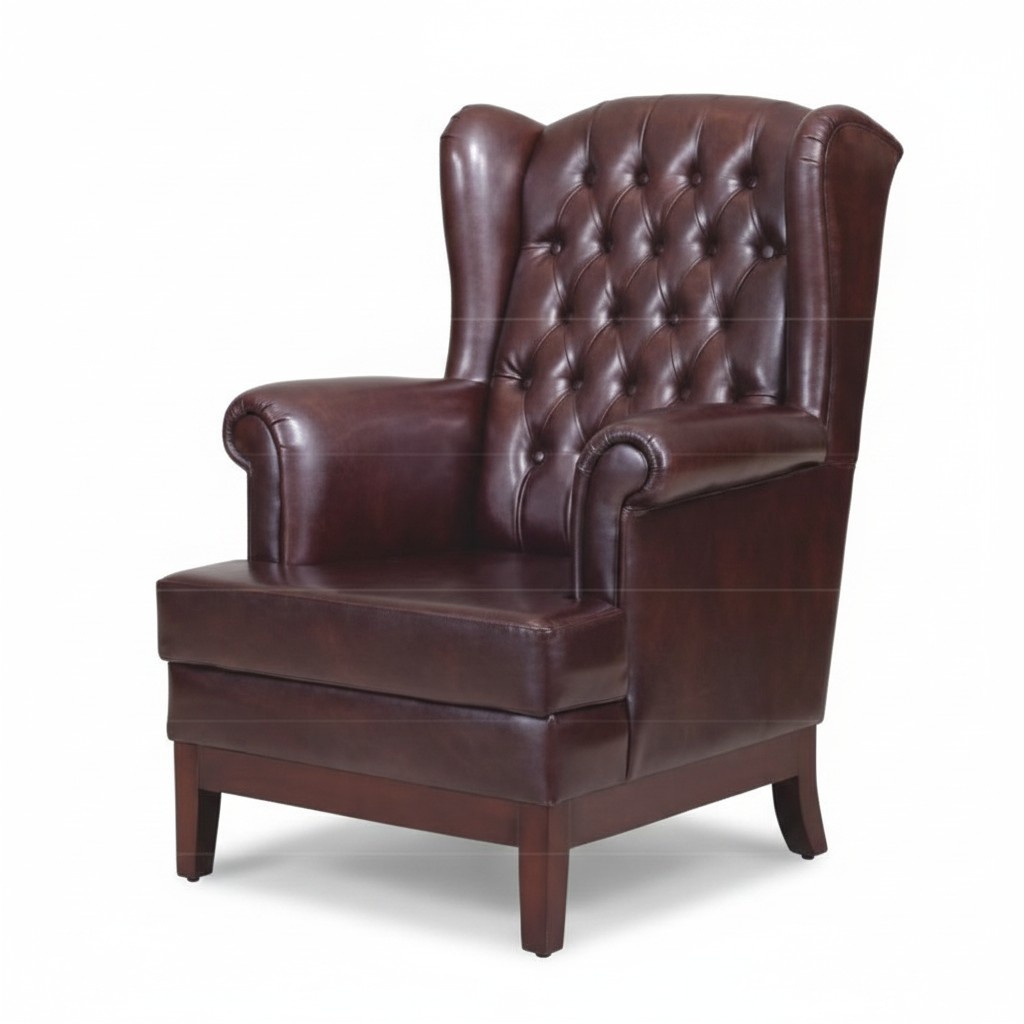 Armchair Design Couch Sofa Relax Brown Leather Lounge Club Upholstered Seat Luxury