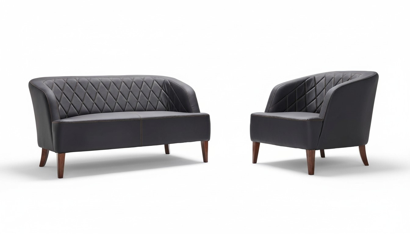 Armchair Design Couch Sofa 2-Seater Leather Lounge Upholstered Luxury Seat Relax