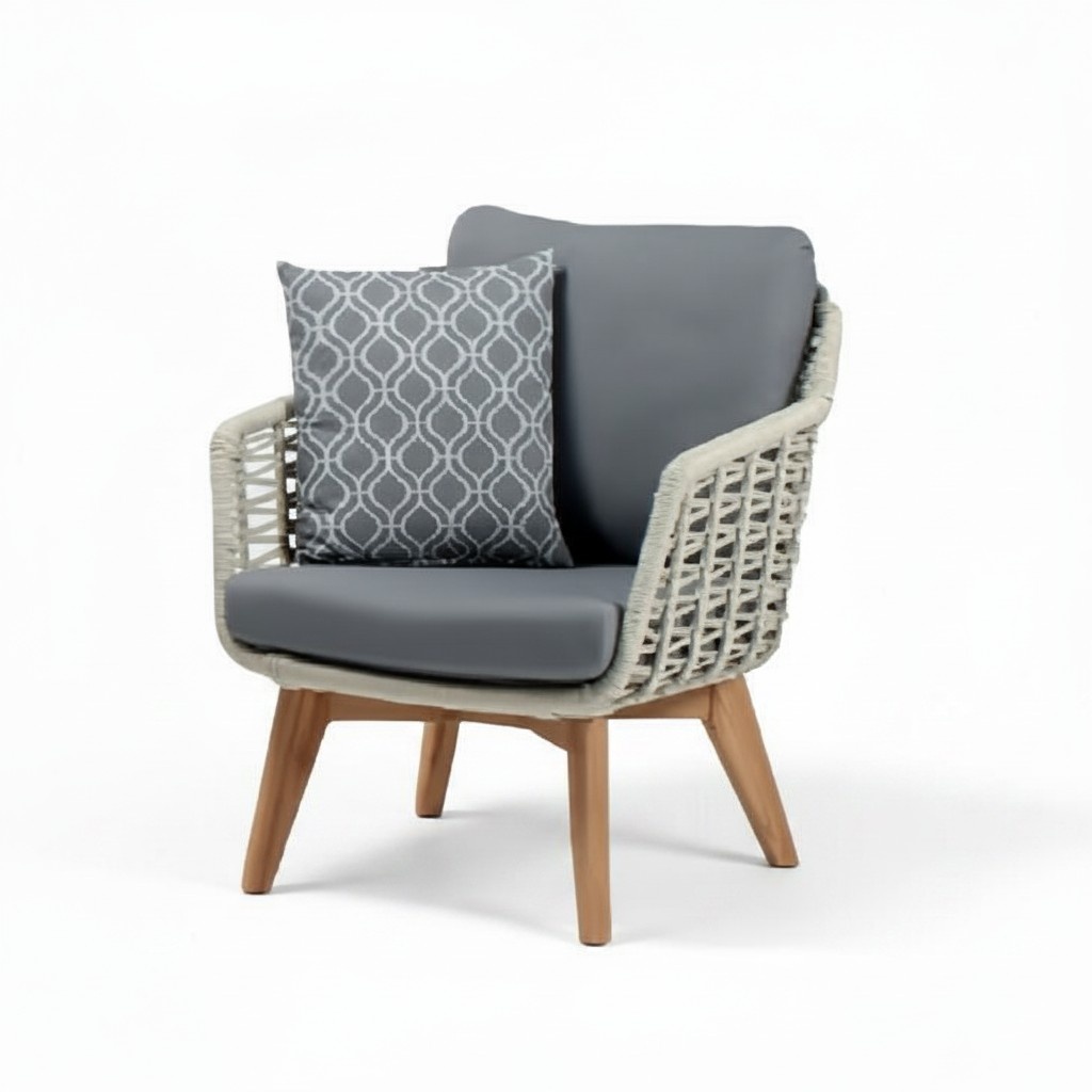 Chair Design Gray High Quality Modern Rattan Lounge Club Upholstered Seat Luxury