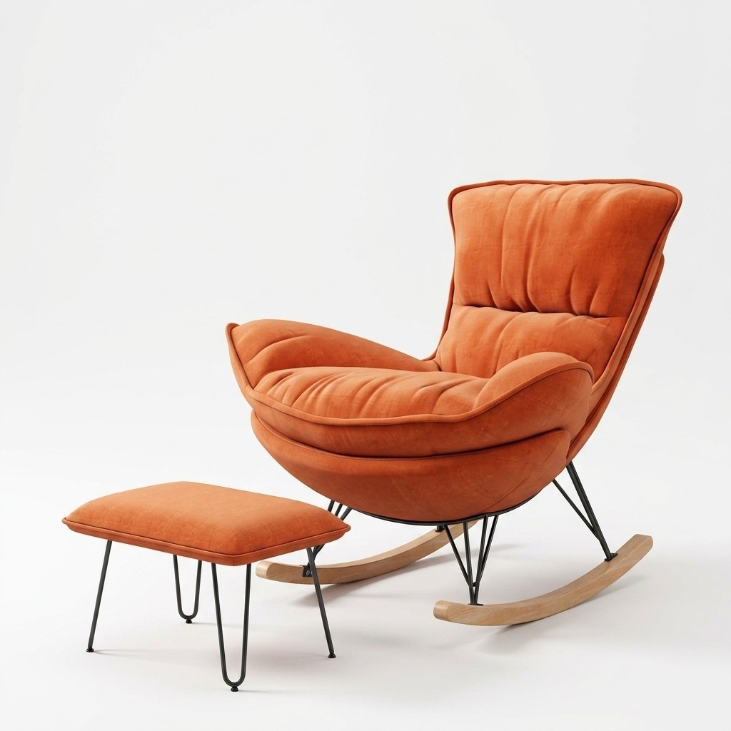 Armchair Design Relax Orange textile living room upholstery luxury single seater