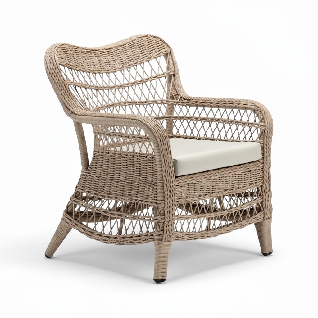 Chair Design Terrace Couch Sofa Seat Rattan Upholstery Luxury Seat Relax