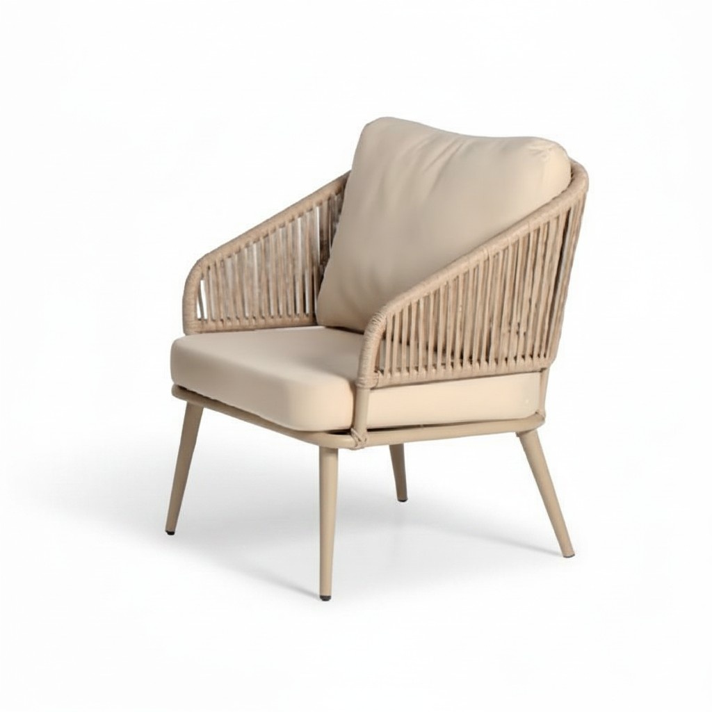 Armchair Design Terrace Couch Sofa Seat Rattan Upholstery Luxury Seat Relax