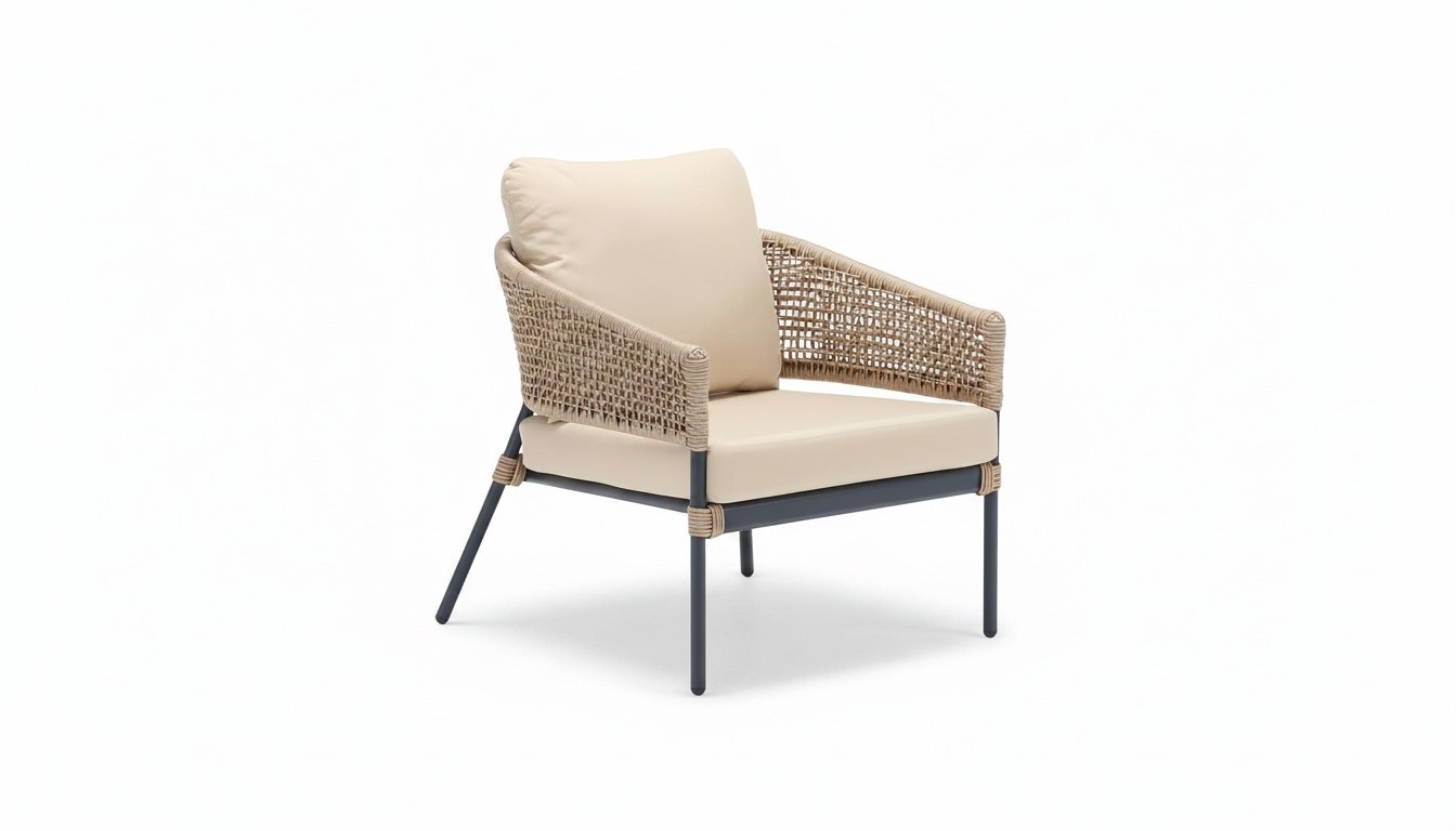 Armchair Design Terrace Cushion Cushion Modern Luxury Beige High Quality Rattan