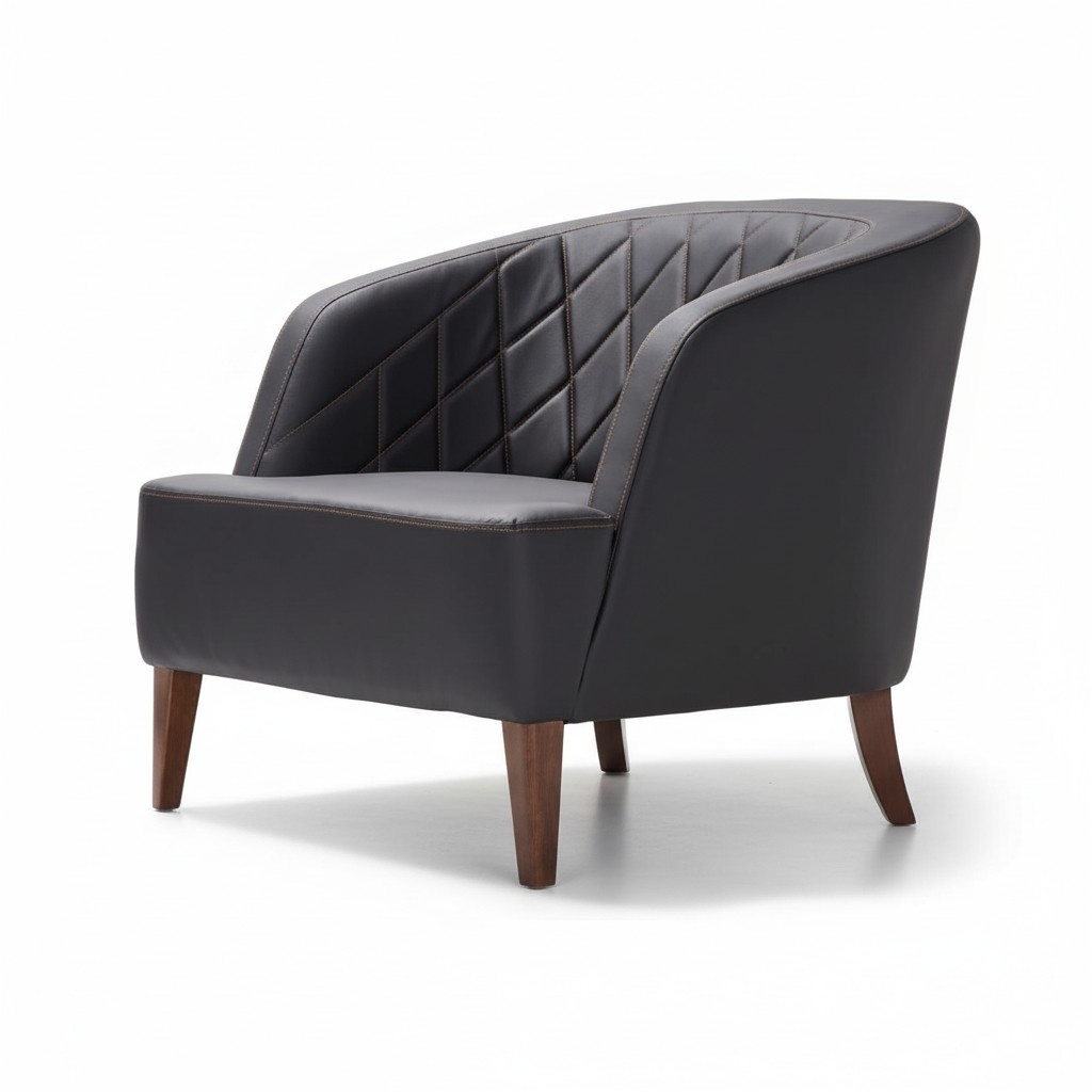 Armchair design upholstered lounge seat luxury room waiting leather chair