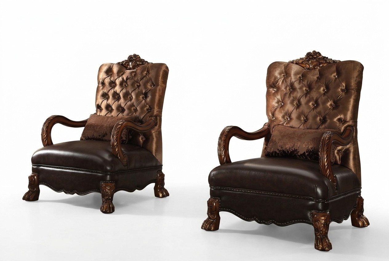 Armchair Designer Chair Upholstery Relax Fabric Textile Leather Lounge New Chesterfield