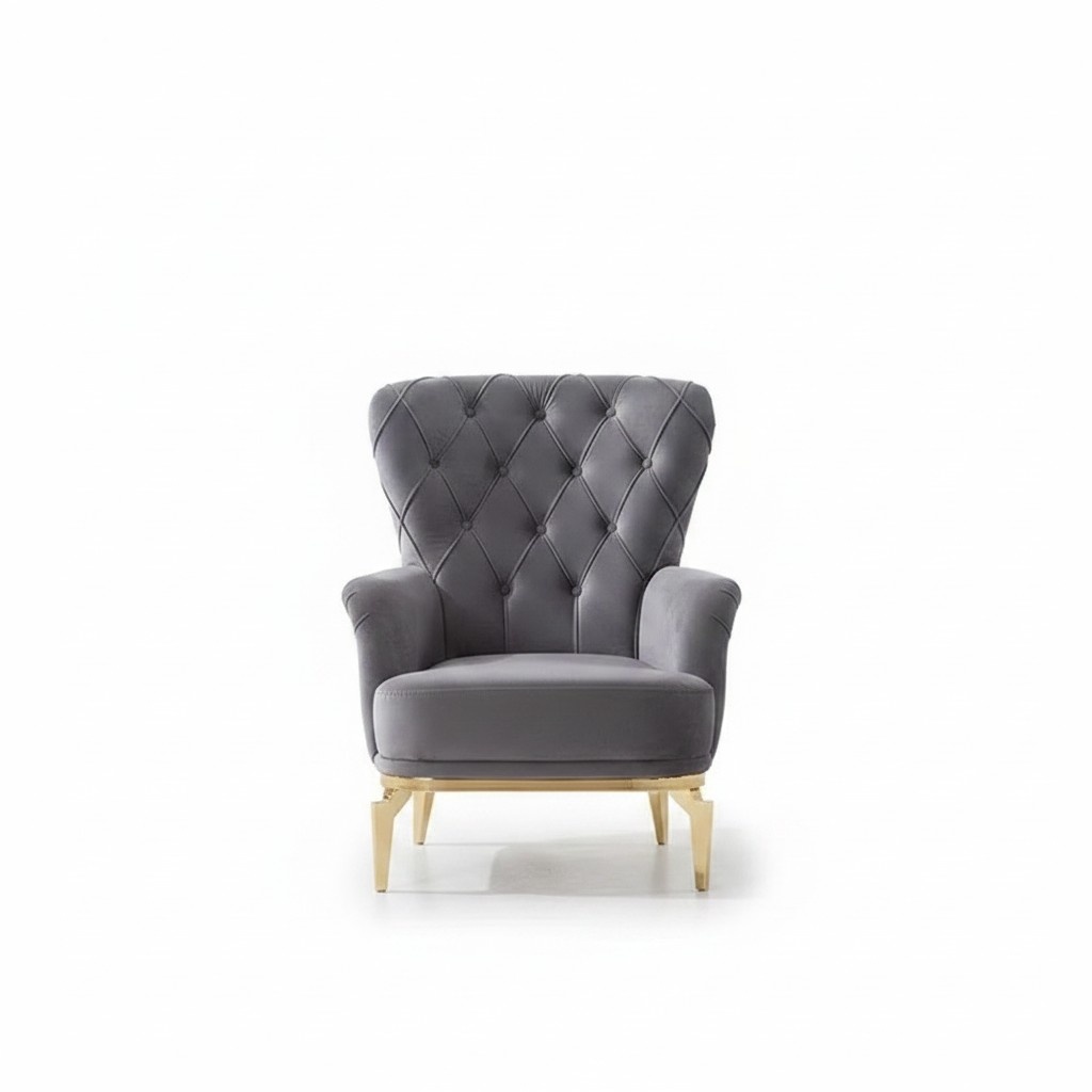 Gray Armchair Modern Upholstered Furniture Luxury Upholstered Armchair Living Room