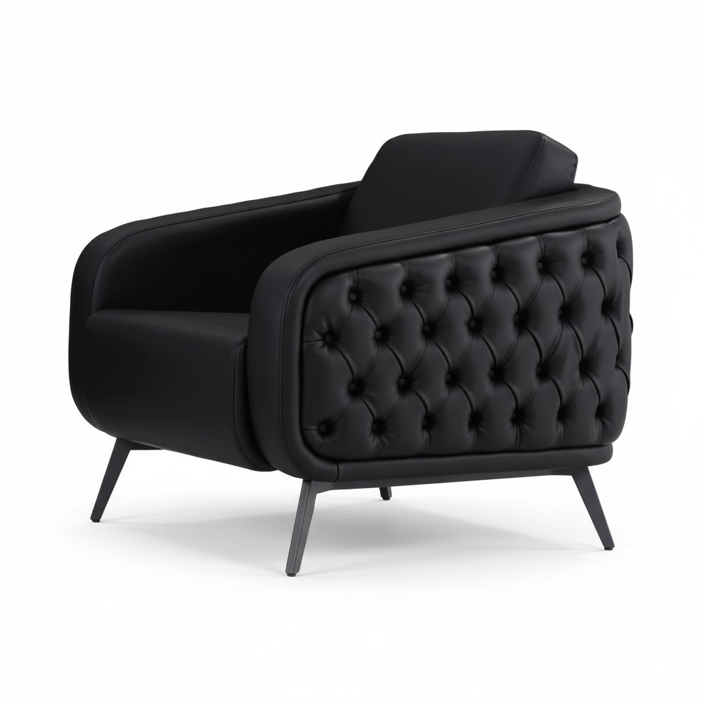 Chair Leather Upholstered Office Chair Swivel Luxury Modern Chairs Seat 1-Seater