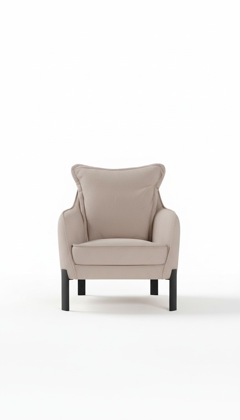 Modern Armchair 1 Seat Living Room Fabric Polyester Style Colour Beige