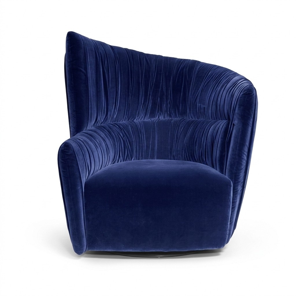 Armchair Luxury Design Furniture Blue Modern Style Design Textile Living Room Lounge New